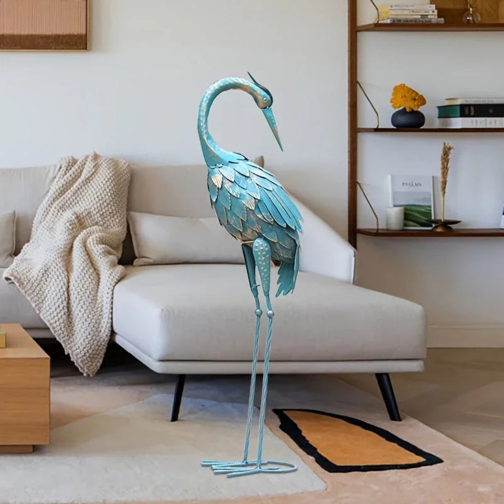 35" Light Orange Metal Hand Painted Figurine