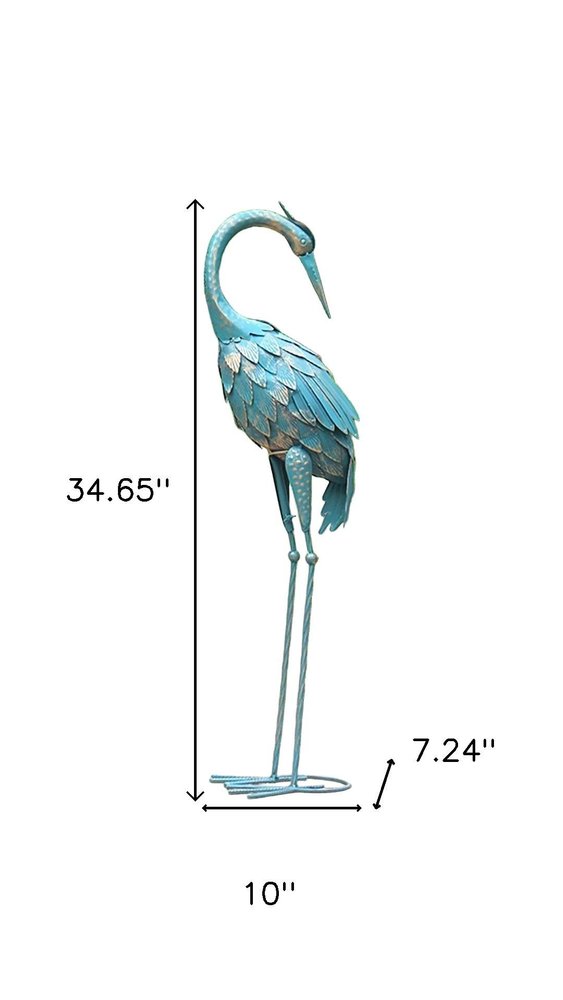 35" Light Orange Metal Hand Painted Figurine