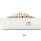 60000 BTU 60" White Magnesium Oxide Propane Rectangular Fire Pit Table With Cover