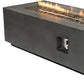 60000 BTU 60" Black Magnesium Oxide Propane Rectangular Fire Pit Table With Cover