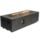 60000 BTU 60" Black Magnesium Oxide Propane Rectangular Fire Pit Table With Cover