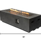 60000 BTU 60" Black Magnesium Oxide Propane Rectangular Fire Pit Table With Cover