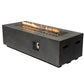 60000 BTU 60" Black Magnesium Oxide Propane Rectangular Fire Pit Table With Cover