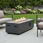 60000 BTU 60" Black Magnesium Oxide Propane Rectangular Fire Pit Table With Cover