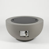 40000 BTU 28" Gray Magnesium Oxide Propane Round Fire Pit Table With Cover