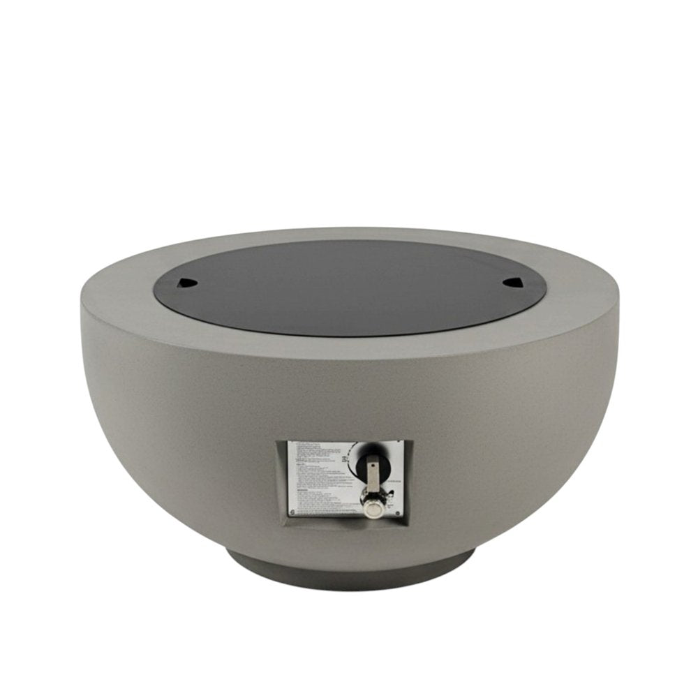 40000 BTU 28" Gray Magnesium Oxide Propane Round Fire Pit Table With Cover
