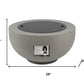 40000 BTU 28" Gray Magnesium Oxide Propane Round Fire Pit With Cover