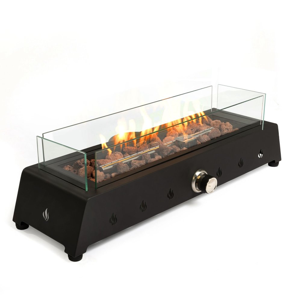 40000 BTU 28" Black Steel Propane Rectangular Fire Pit