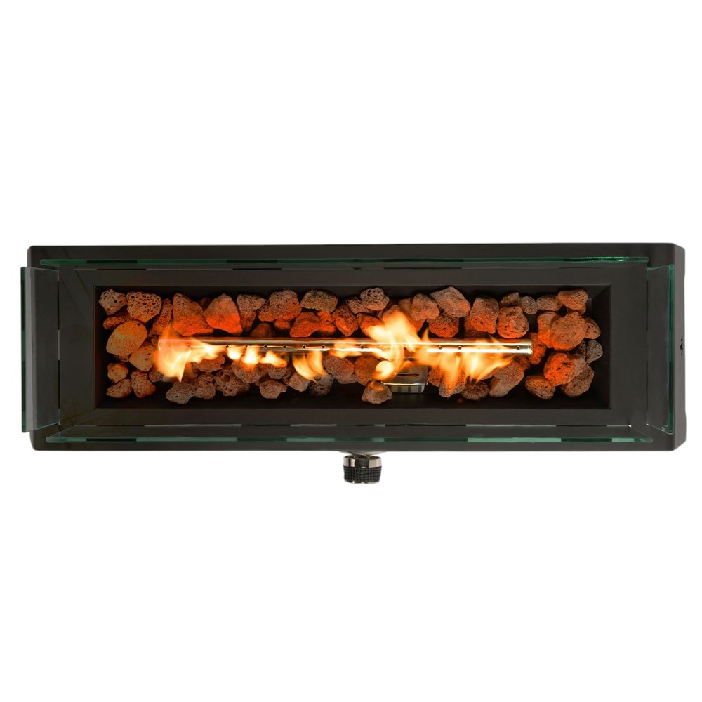 40000 BTU 28" Black Steel Propane Rectangular Fire Pit