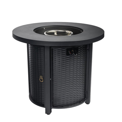 50000 BTU 30" Black Steel Propane Round Fire Pit