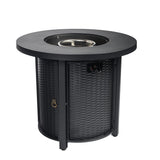 50000 BTU 30" Black Steel Propane Round Fire Pit