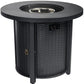 50000 BTU 30" Black Steel Propane Round Fire Pit Table