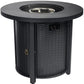 50000 BTU 30" Black Steel Propane Round Fire Pit