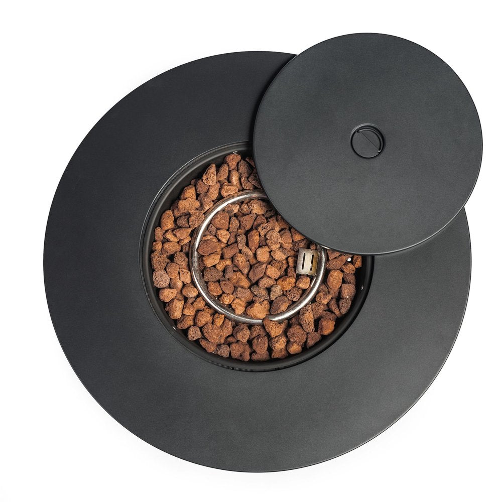 50000 BTU 30" Black Steel Propane Round Fire Pit Table