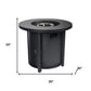 50000 BTU 30" Black Steel Propane Round Fire Pit