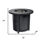 50000 BTU 30" Black Steel Propane Round Fire Pit Table