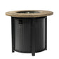 50000 BTU 30" Black And Brown Steel Propane Round Fire Pit Table