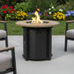 50000 BTU 30" Black And Brown Steel Propane Round Fire Pit Table