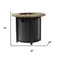 50000 BTU 30" Black And Brown Steel Propane Round Fire Pit Table