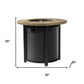 50000 BTU 30" Black And Brown Steel Propane Round Fire Pit