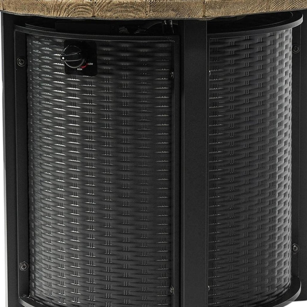 50000 BTU 30" Black And Brown Steel Propane Round Fire Pit Table