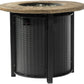 50000 BTU 30" Black And Brown Steel Propane Round Fire Pit Table