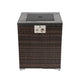 50000 BTU 24" Espresso Wicker Propane Rectangular Fire Pit Table