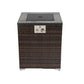 50000 BTU 24" Espresso Wicker Propane Rectangular Fire Pit