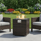 50000 BTU 24" Espresso Wicker Propane Rectangular Fire Pit Table