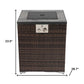 50000 BTU 24" Espresso Wicker Propane Rectangular Fire Pit Table