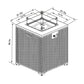 50000 BTU 22" Brown Wicker Propane Rectangular Fire Pit