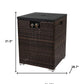 50000 BTU 22" Brown Wicker Propane Rectangular Fire Pit