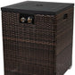 50000 BTU 22" Brown Wicker Propane Rectangular Fire Pit