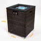 50000 BTU 22" Brown Wicker Propane Rectangular Fire Pit