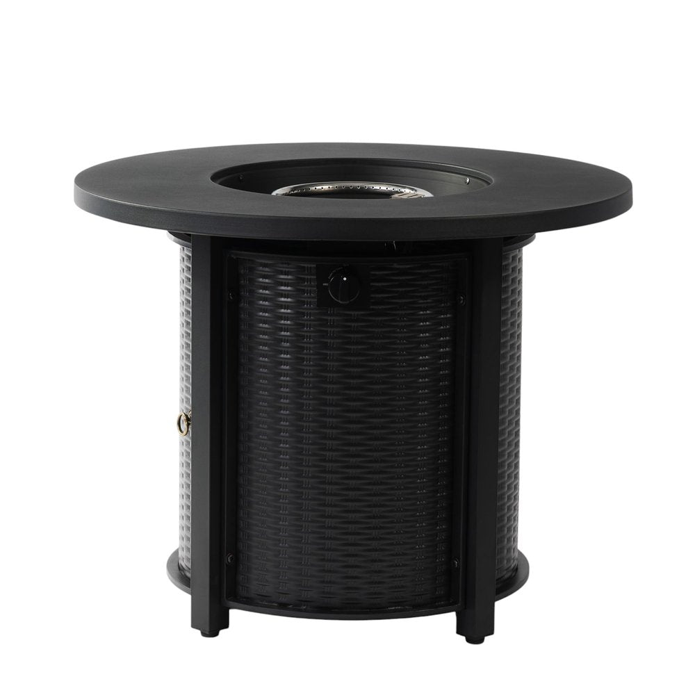 50000 BTU 32" Black Steel Propane Round Fire Pit Table
