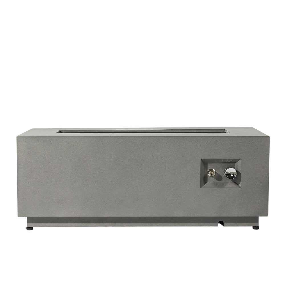 50000 BTU 42" Gray Steel Propane Rectangular Fire Pit Table With Cover