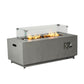 50000 BTU 42" Gray Steel Propane Rectangular Fire Pit With Cover
