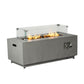 50000 BTU 42" Gray Steel Propane Rectangular Fire Pit Table With Cover