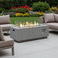50000 BTU 42" Gray Steel Propane Rectangular Fire Pit Table With Cover