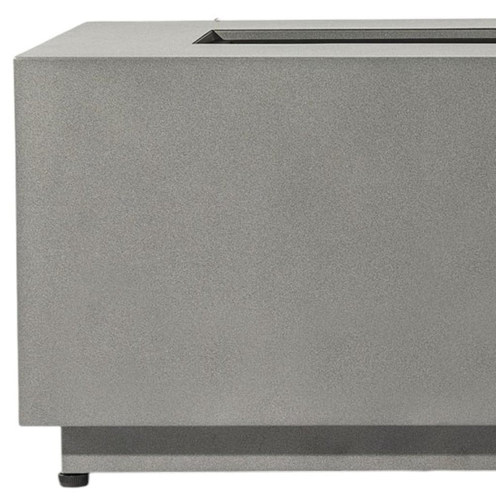 50000 BTU 42" Gray Steel Propane Rectangular Fire Pit Table With Cover