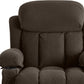40" Brown Tufted Polyester Blend Heated Massage Swivel Rocker Recliner With USB