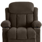 40" Brown Tufted Polyester Blend Heated Massage Swivel Rocker Recliner With USB