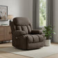 40" Brown Tufted Polyester Blend Heated Massage Swivel Rocker Recliner With USB