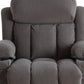 40" Gray Tufted Polyester Blend Heated Massage Swivel Rocker Recliner With USB