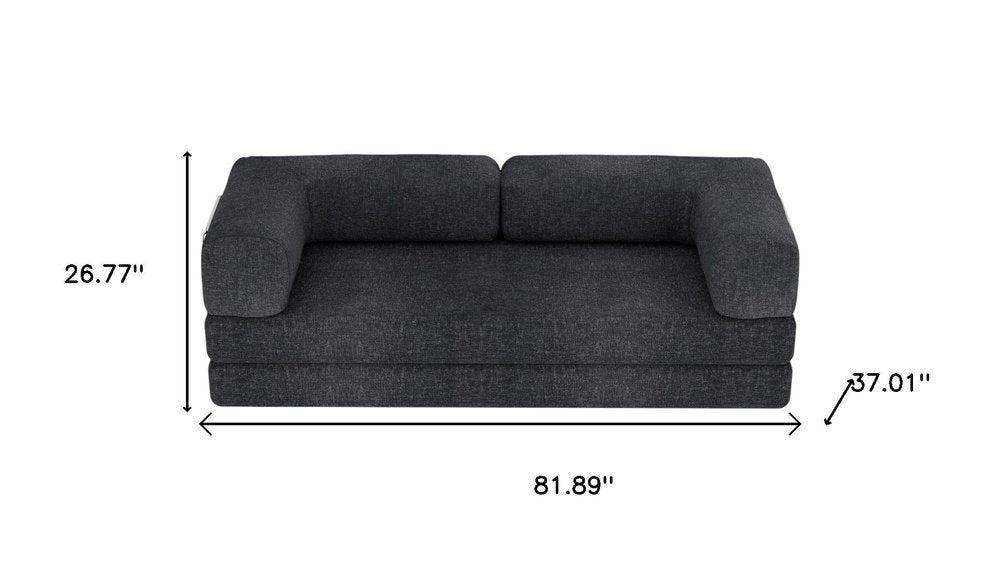 82" Gray Chenille Convertible Futon Sleeper Sofa