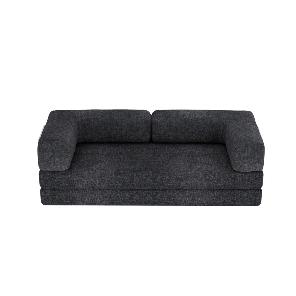 82" Gray Chenille Convertible Futon Sleeper Sofa