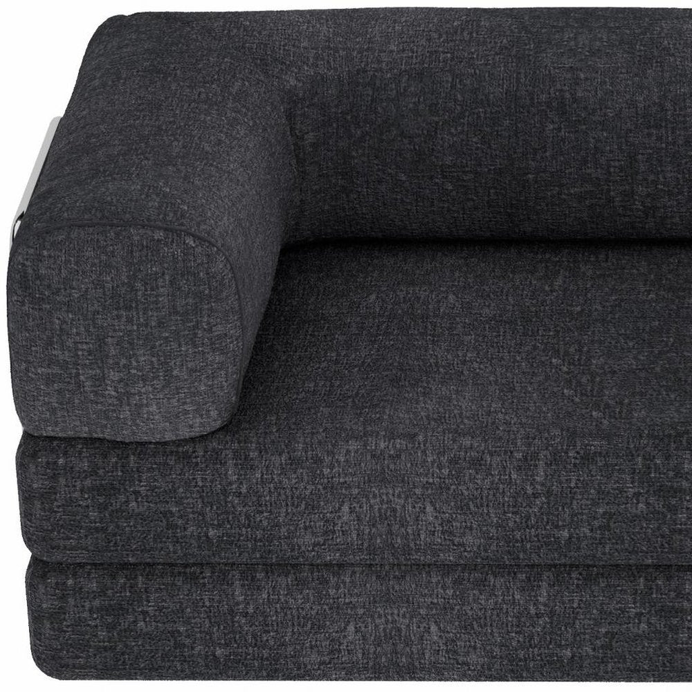 82" Gray Chenille Convertible Futon Sleeper Sofa