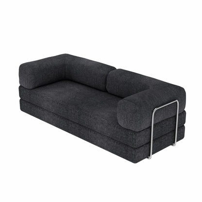 82" Gray Chenille Convertible Futon Sleeper Sofa