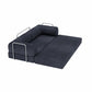 82" Blue Chenille Convertible Futon Sleeper Sofa