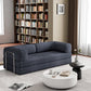 82" Blue Chenille Convertible Futon Sleeper Sofa